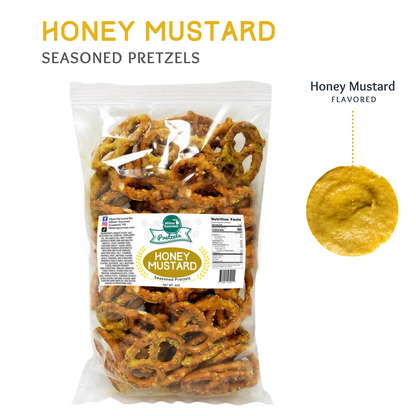 Honey Mustard, Snack, Seasoned Pretzels, Flavored, Pretzel, Honey Mustard Pretzels