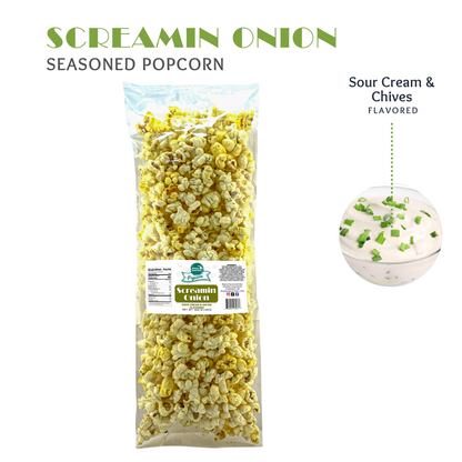 Small Batch Gourmet Sour Cream & Onion, Snack, Sour Cream & Onion Popcorn, Seasoned Popcorn, Sour Cream & Onion Flavored, Popcorn