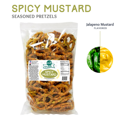 "Spicy Mustard, Snack, Seasoned Pretzels, Flavored, Pretzel, Spicy Mustard Pretzels  "