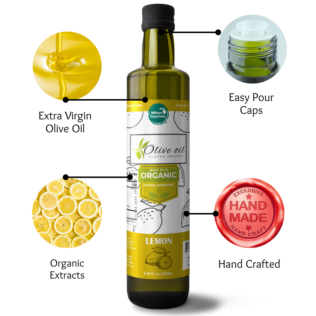 Extra Virgin Olive Oil - Lemon, Cooking, Flavor Infused, Lemon Olive Oil