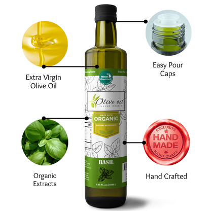 Extra Virgin Olive Oil - Basil, Cooking, Flavor Infused, Basil Olive Oil